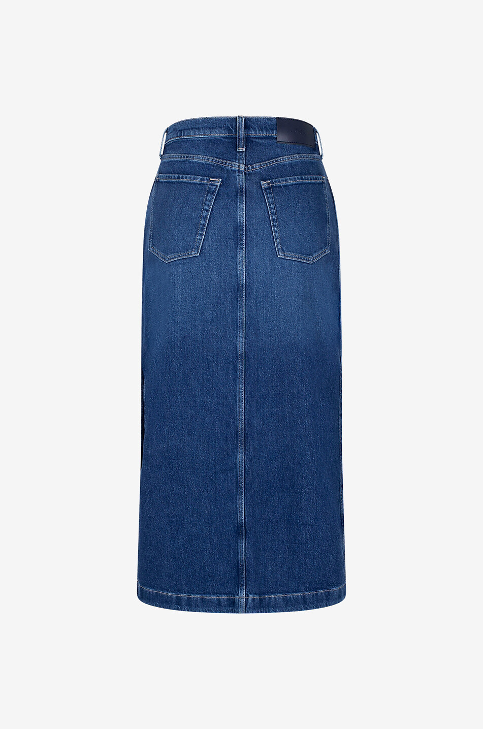 Jupe midi droite en denim