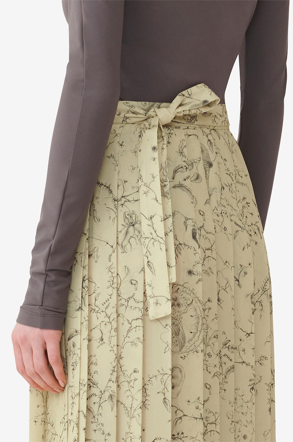 Jupe portefeuille midi en georgette plissée Fabula