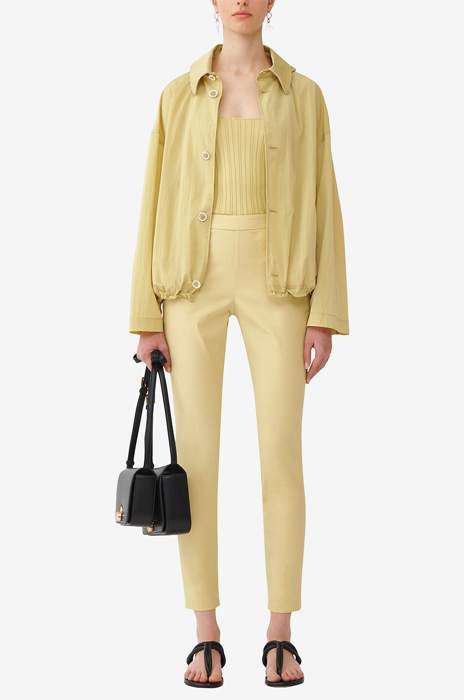 Pantalon cigarette en popeline