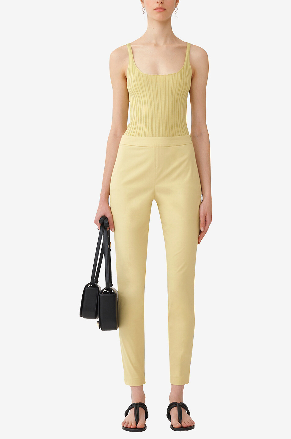 Pantalon cigarette en popeline