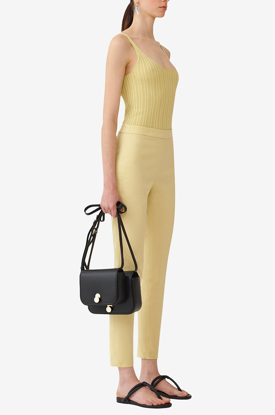 FABIANA FILIPPI Pantalon cigarette en popeline Femme VERT MOYEN 5