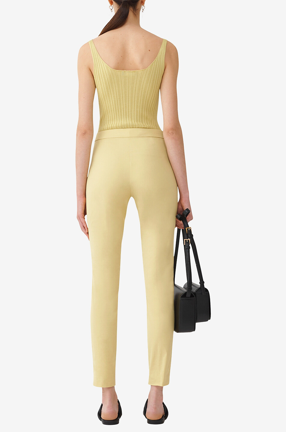 FABIANA FILIPPI Pantalon cigarette en popeline Femme VERT MOYEN 6