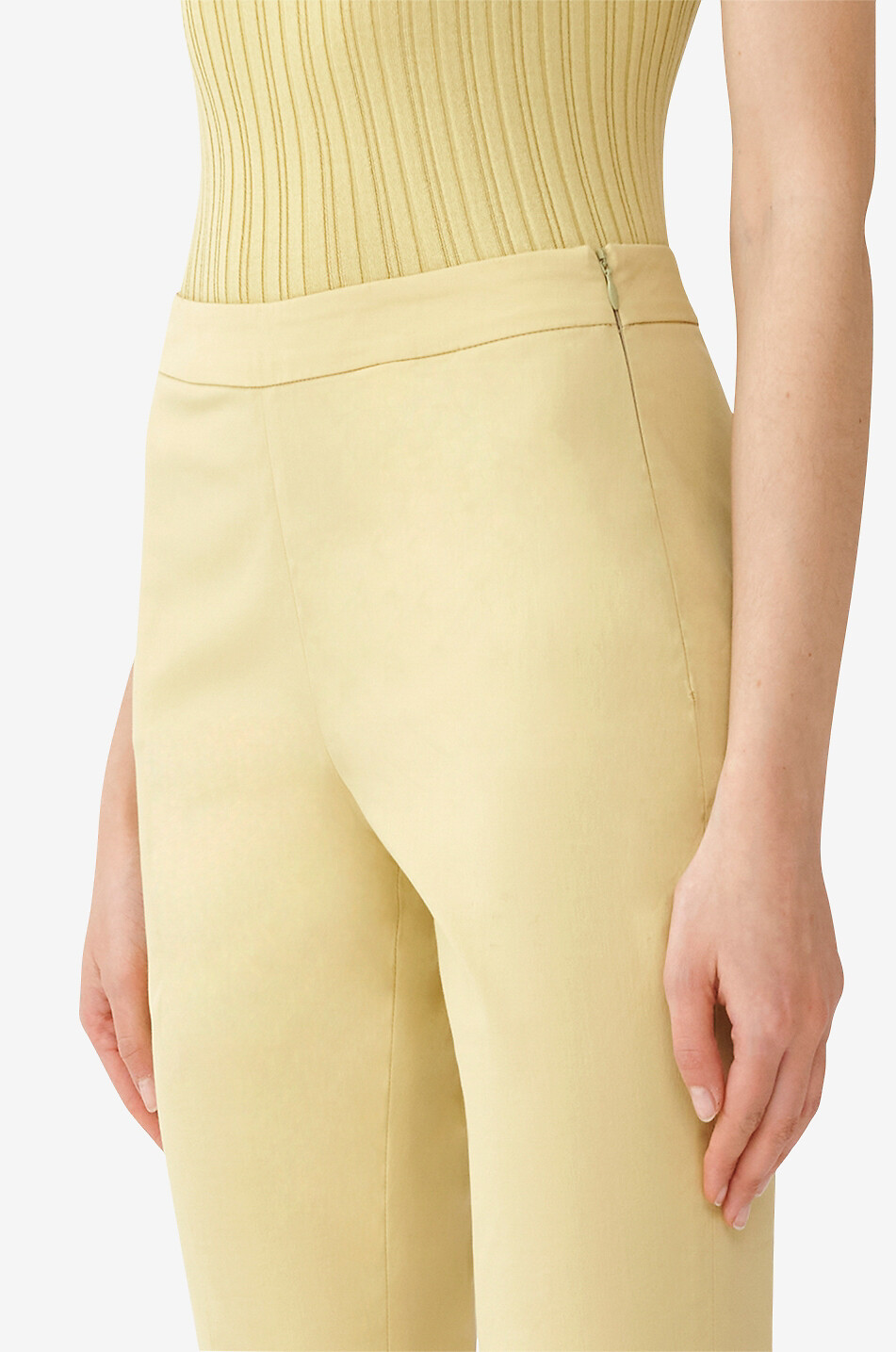 FABIANA FILIPPI Pantalon cigarette en popeline Femme VERT MOYEN 7