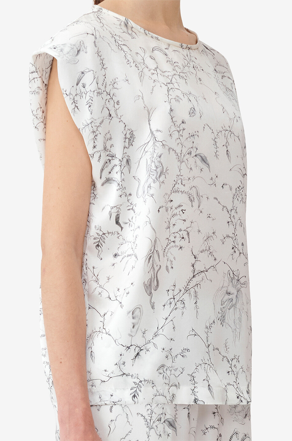FABIANA FILIPPI Fabula sleeveless silk satin top Women WHITE 7