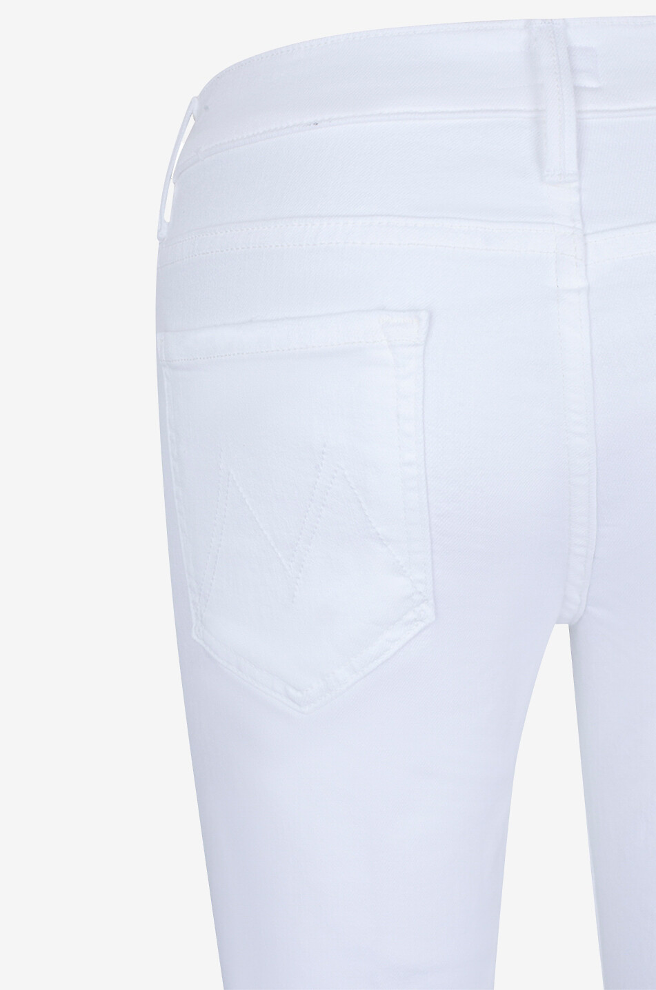 MOTHER Jean évasé en coton The Down Low Weekender Skimp Femme BLANC CASSE 3