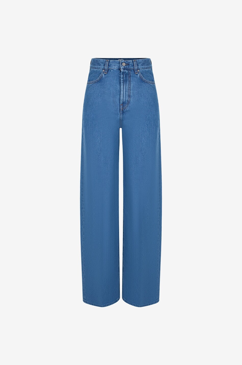 Jean large taille haute en coton bio Wide Leg Vibrant Blue