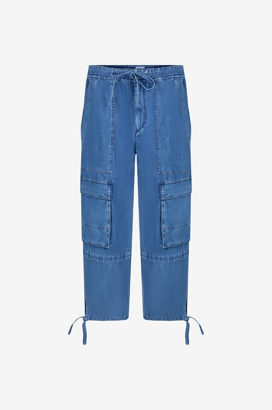 MARANT ETOILE Pantalon cargo raccourci en denim Ivy Femme BLEU 1