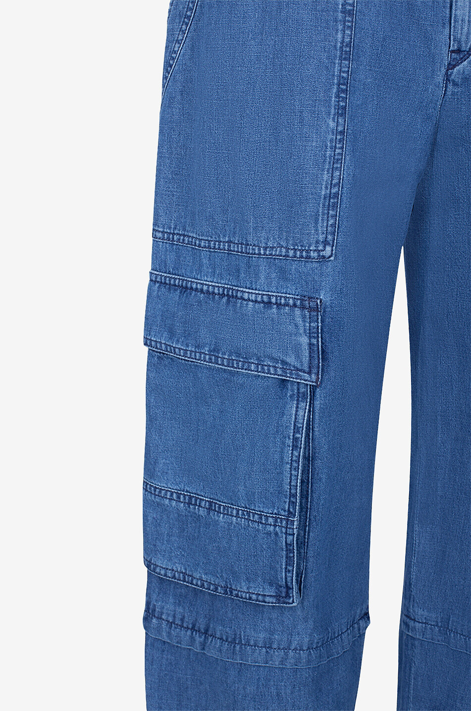 MARANT ETOILE Pantalon cargo raccourci en denim Ivy Femme BLEU 3