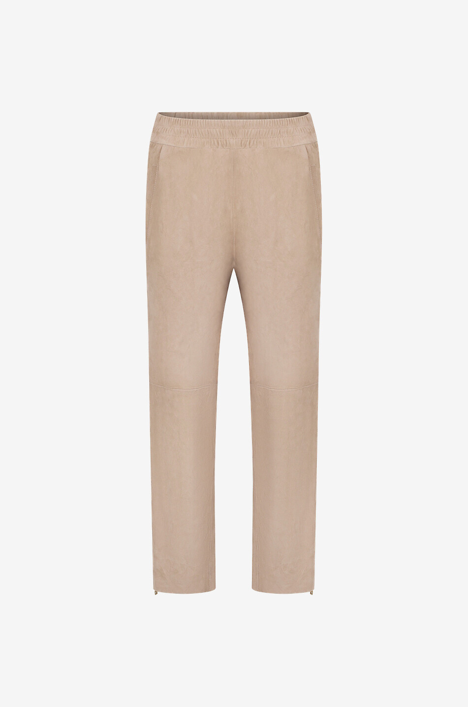 Ianna cropped suede straight fit trousers