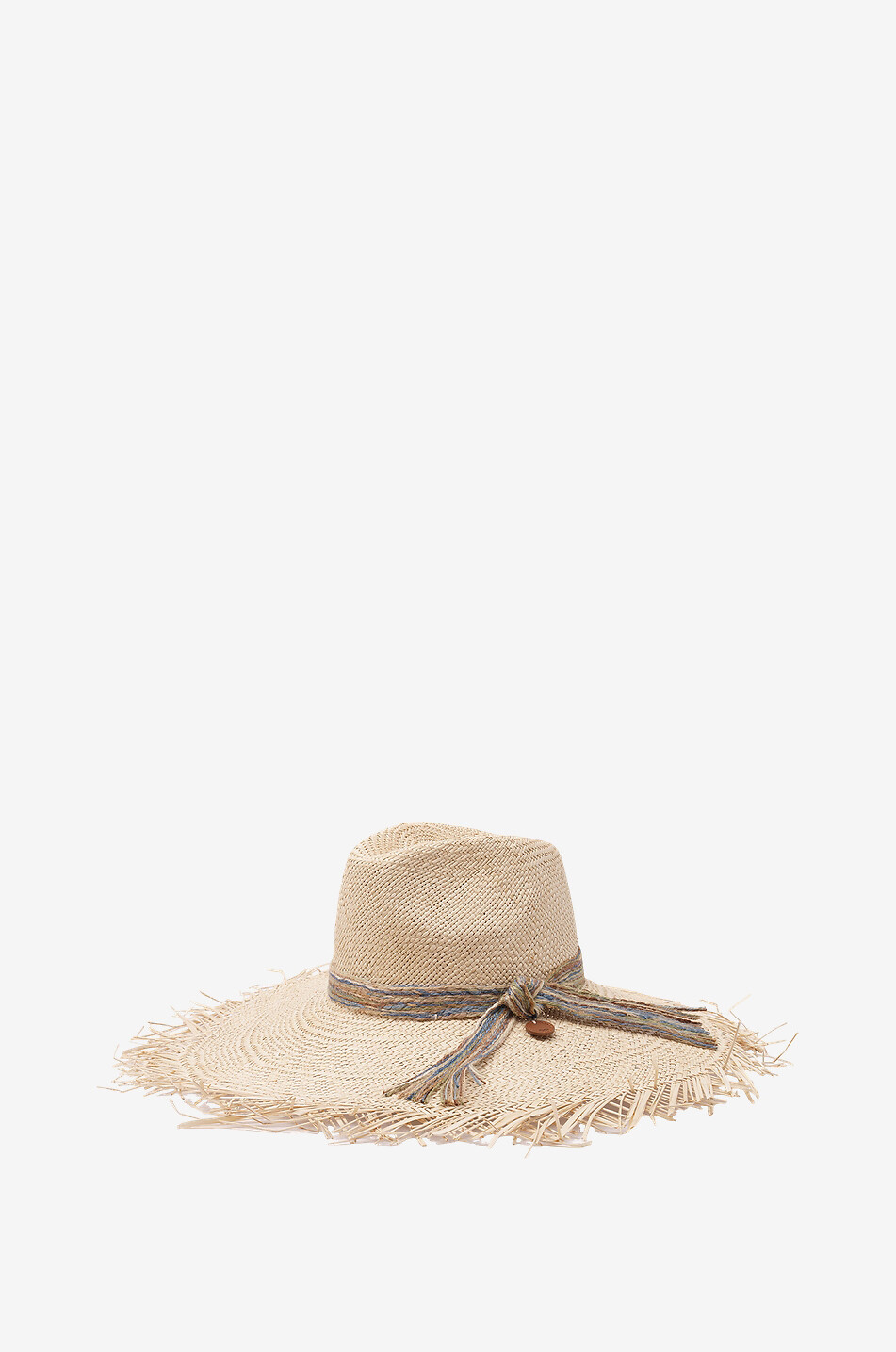 Chapeau à bord large effiloché en paille Canova