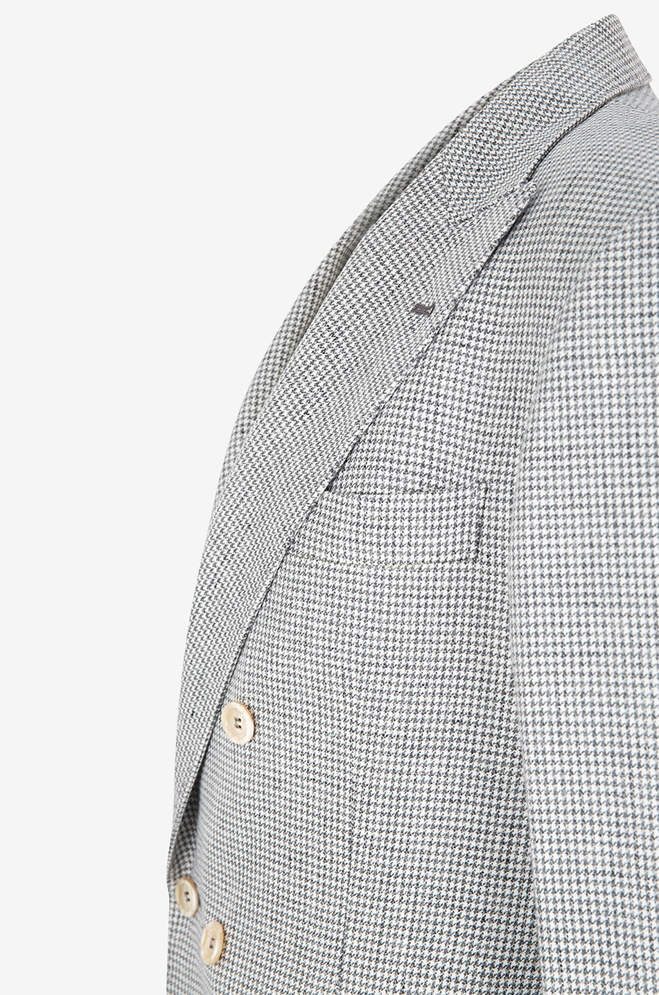BRUNELLO CUCINELLI Zweiteiliger Leinenanzug mit Hahnentrittmotiv Herren HELLGRAU 3