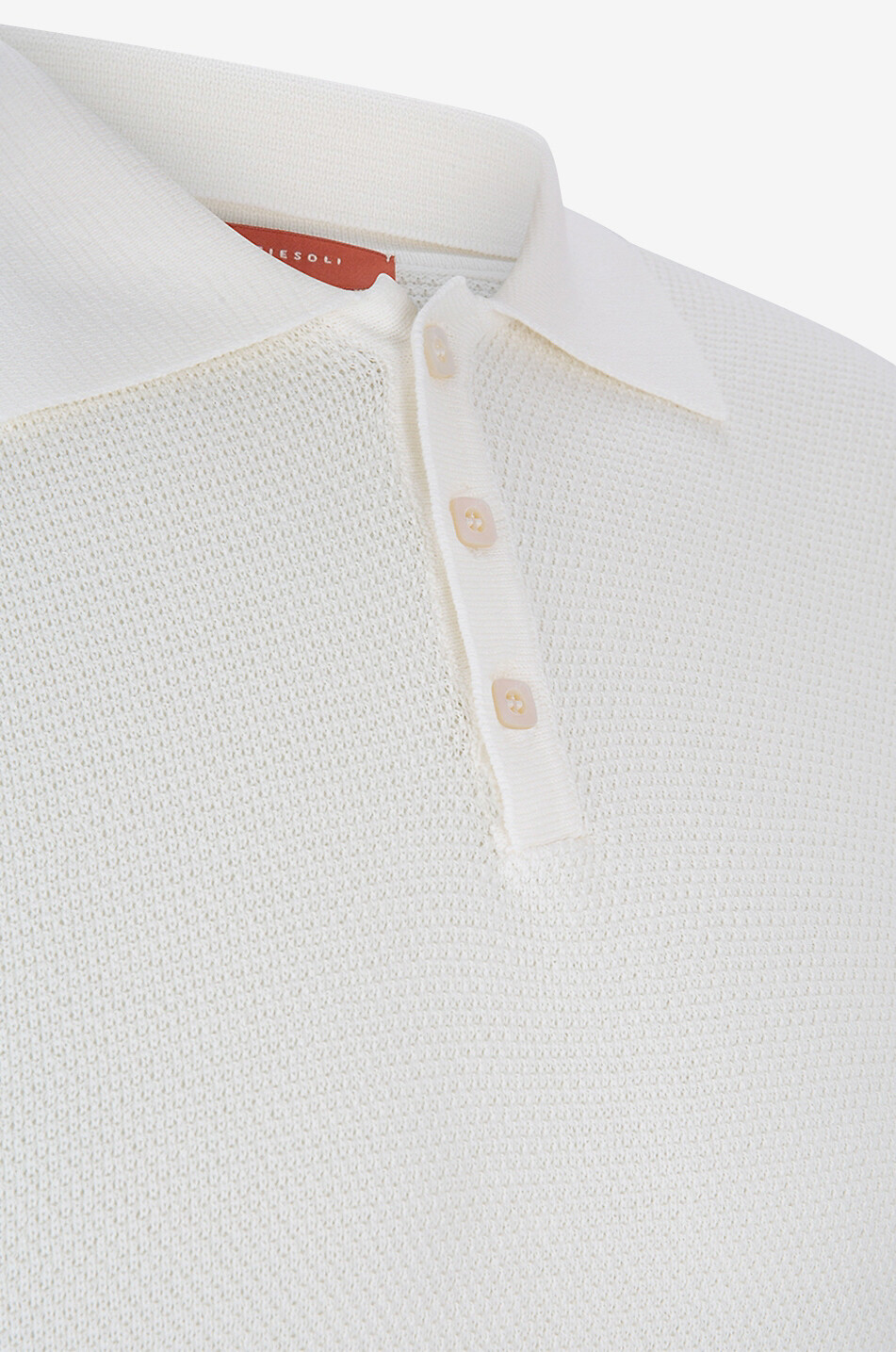 DANIELE FIESOLI Kurzärmliges texturiertes Poloshirt aus Baumwolle Herren WEISS 3