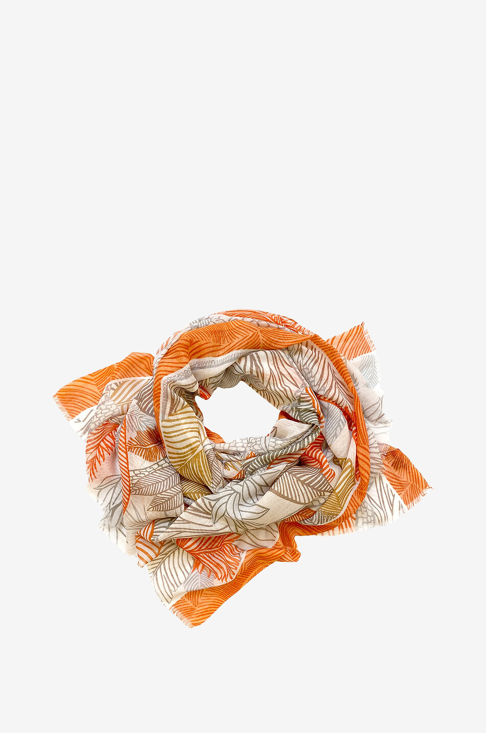 GAYNOR Ioana leave printed shawl Women ORANGE 1