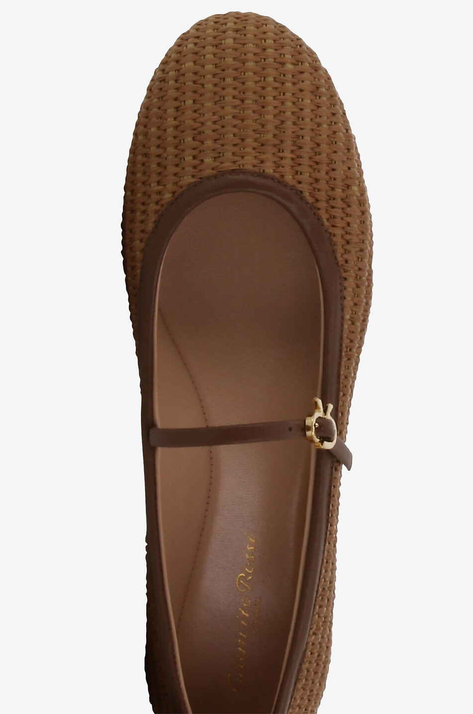 GIANVITO ROSSI Bast-Riemchenballerinas Carla Damen BRAUN 6