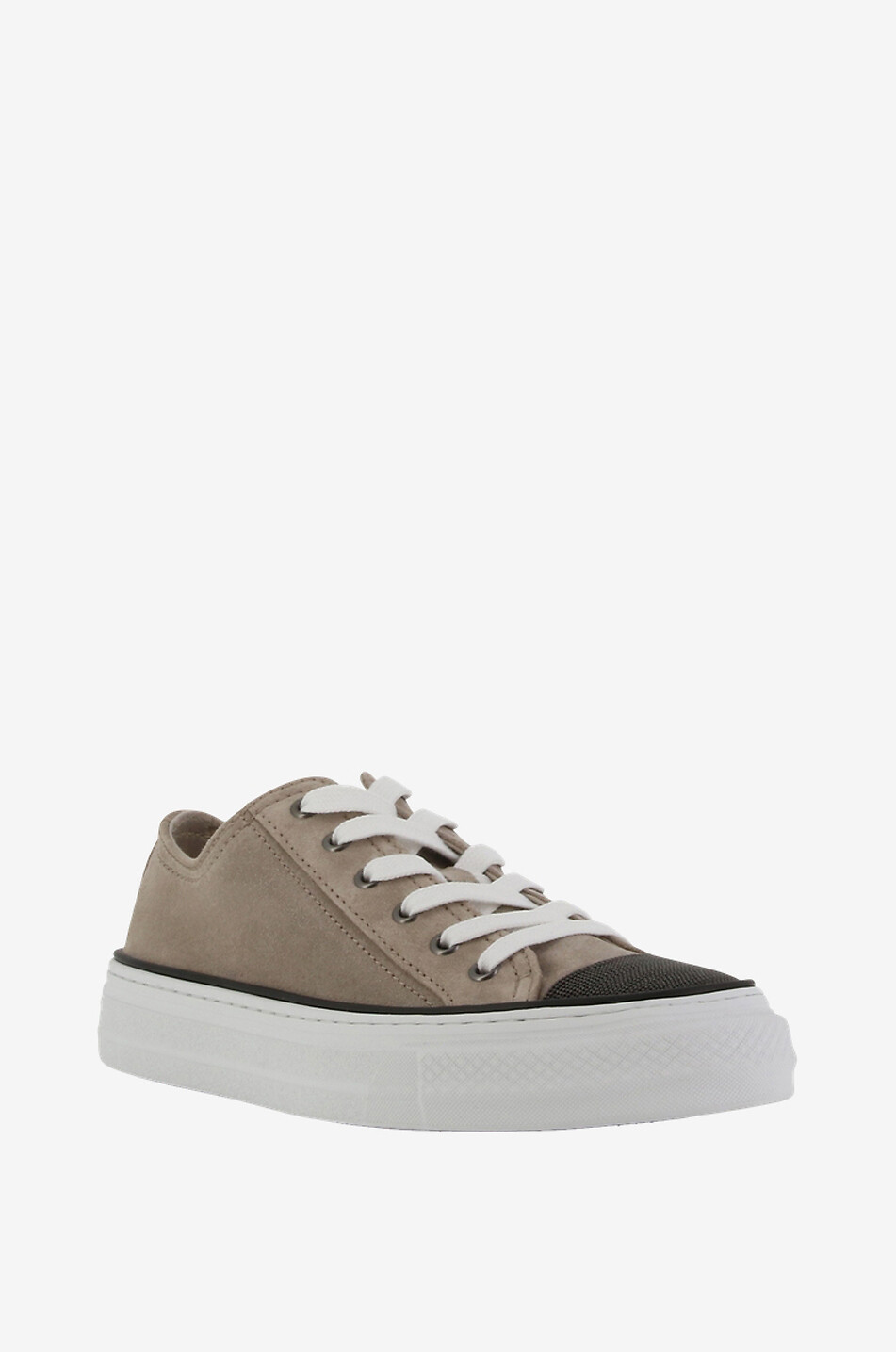 Monili cap toe low-top lace-up sneakers in suede