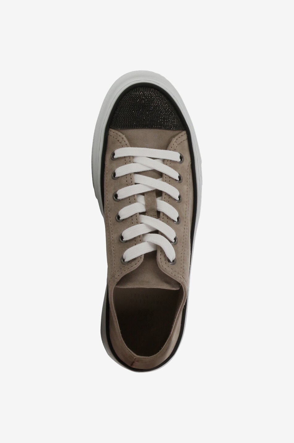 Monili cap toe low-top lace-up sneakers in suede
