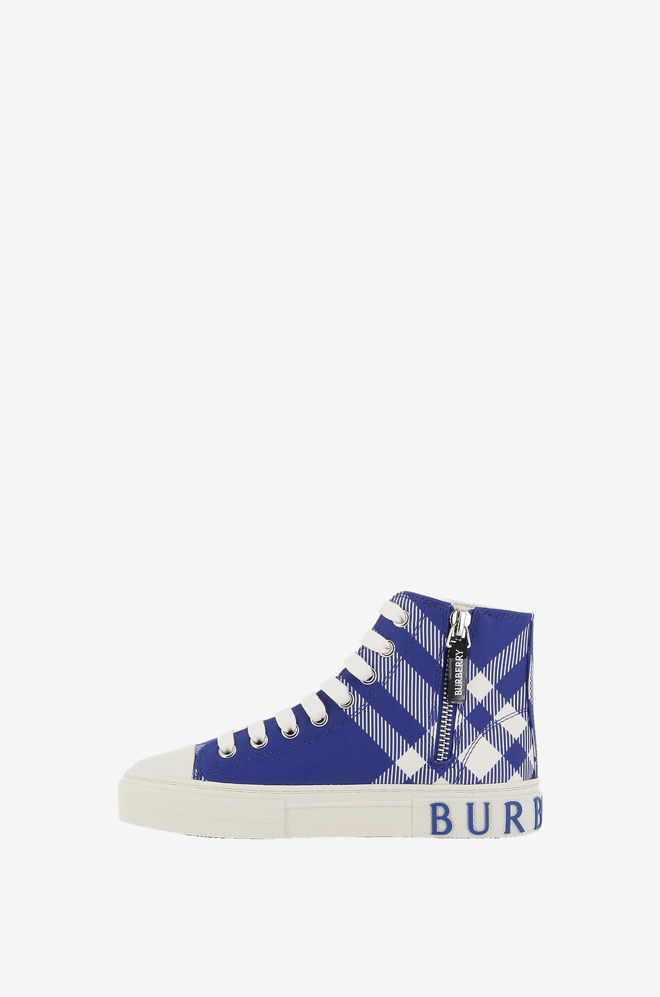 BURBERRY Baskets montantes enfant en gabardine Knight IP Check Fille BLEU 3