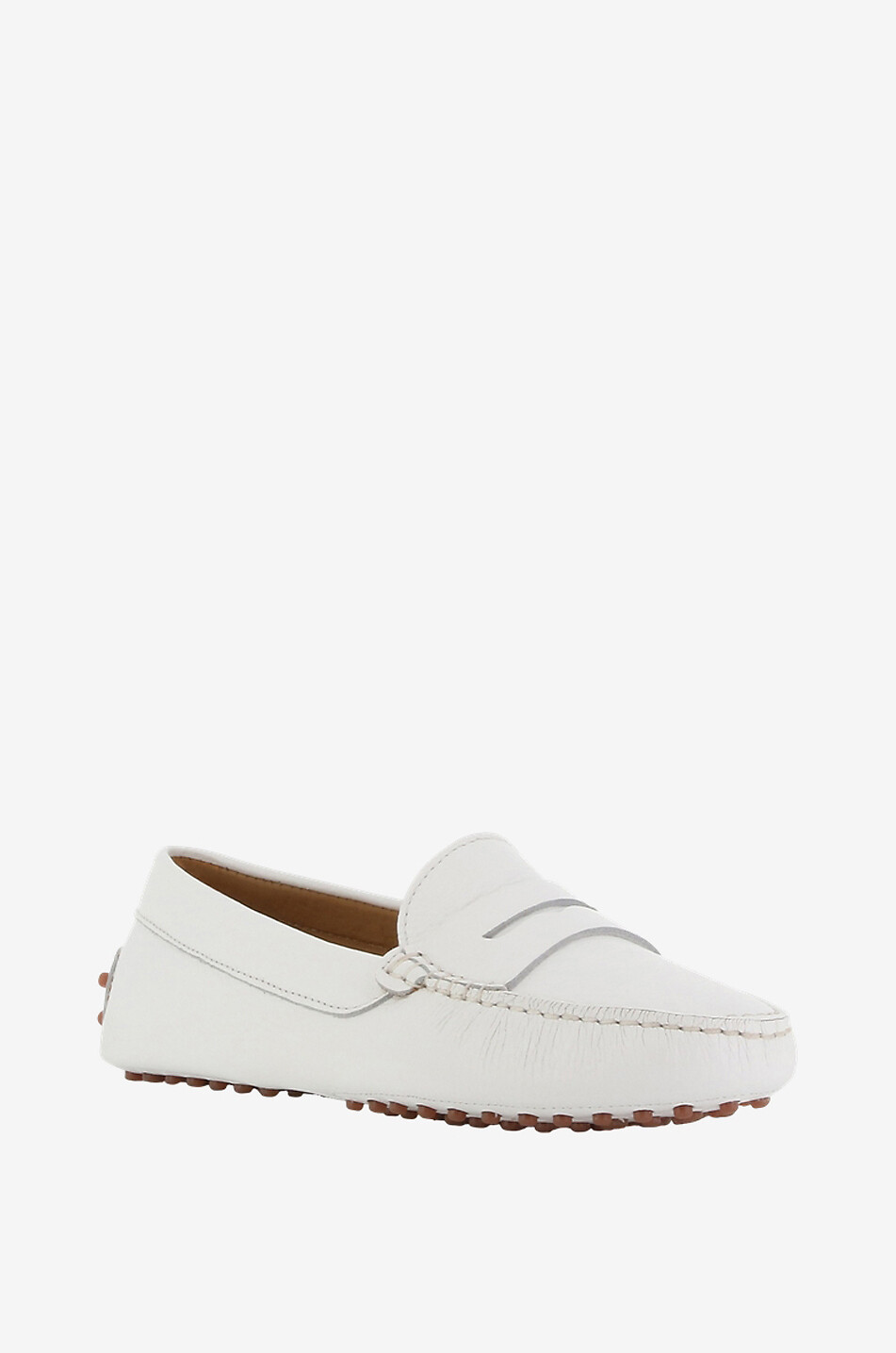 BONGENIE Monza grained leather loafers with pebbles Women WHITE 1