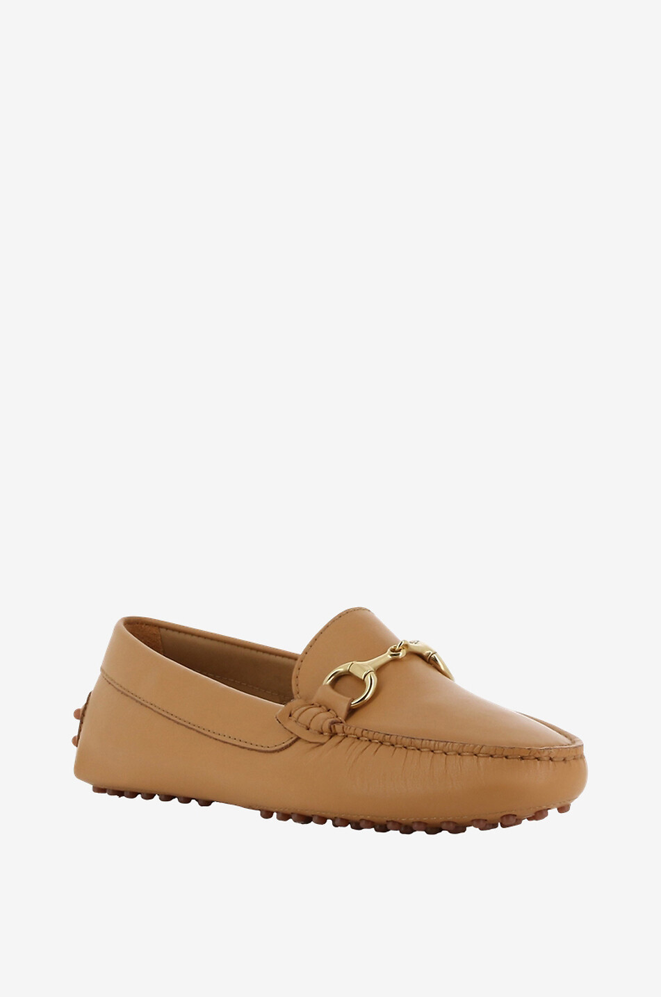 BONGÉNIE Mocassins en cuir nappa à picots Monza Femme CAMEL 1