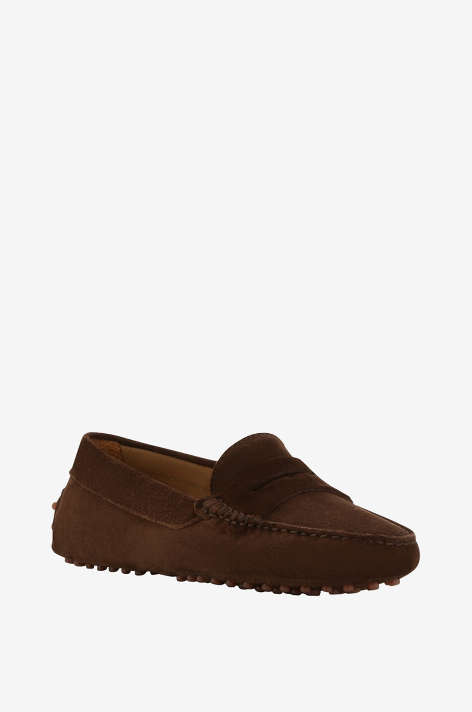 BONGENIE Monza suede loafers with pebbles Women DARK BROWN 1