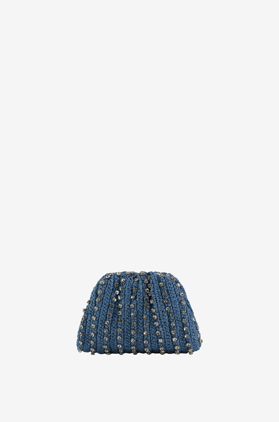 LOEFFLER RANDALL Bailey raffia and crystal clutch Women LIGHT BLUE 1