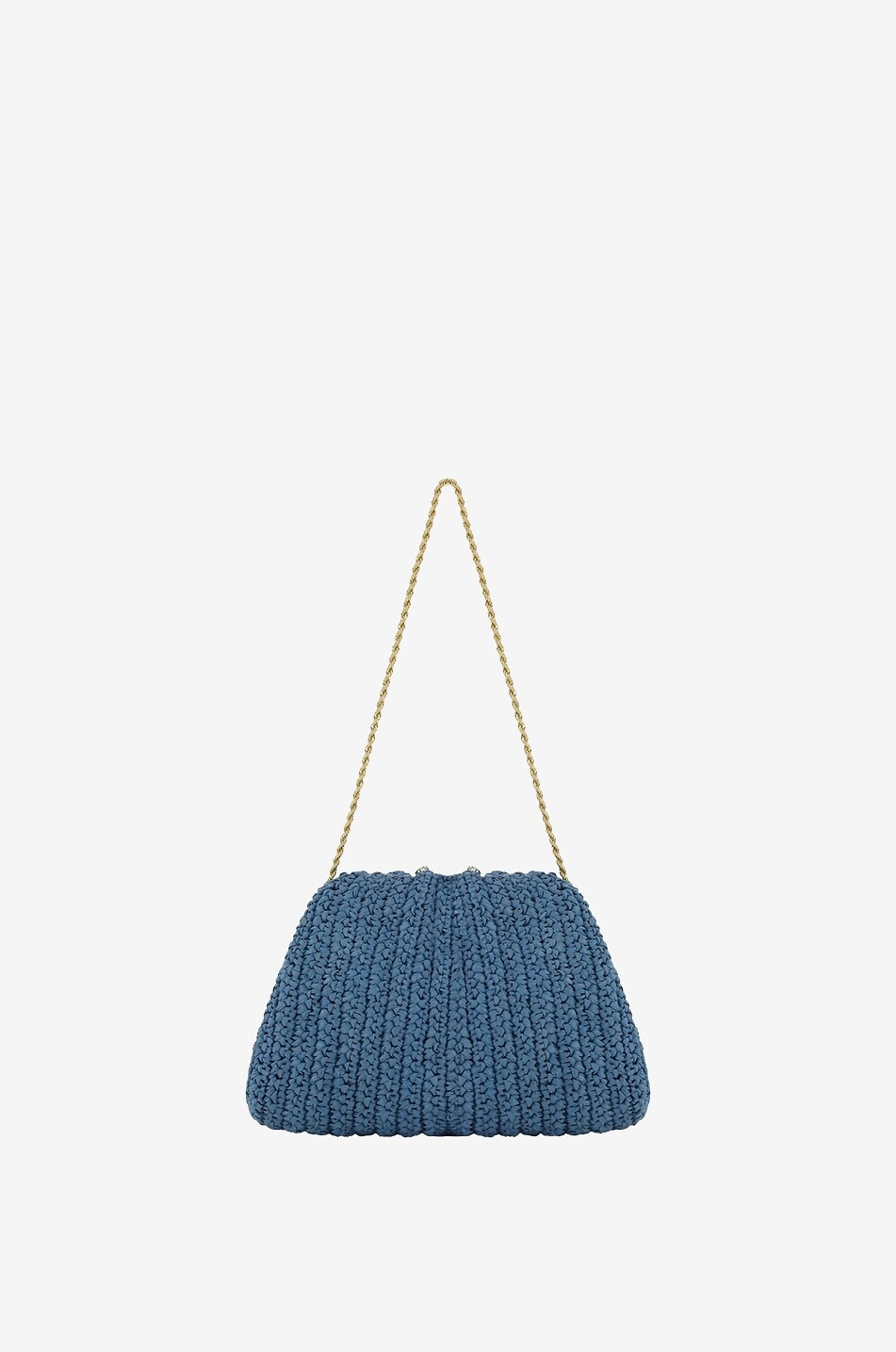 LOEFFLER RANDALL Bailey raffia and crystal clutch Women LIGHT BLUE 3