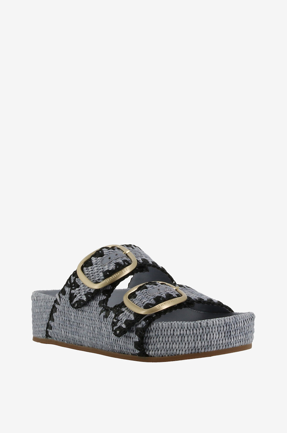 LOEFFLER RANDALL Sandales utilitaires à plateau en raphia Theo Femme BLEU CLAIR 1