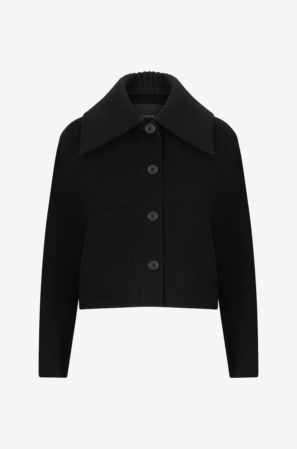 JOSEPH Veste courte double-face en laine et soie Jarente Femme NOIR 1