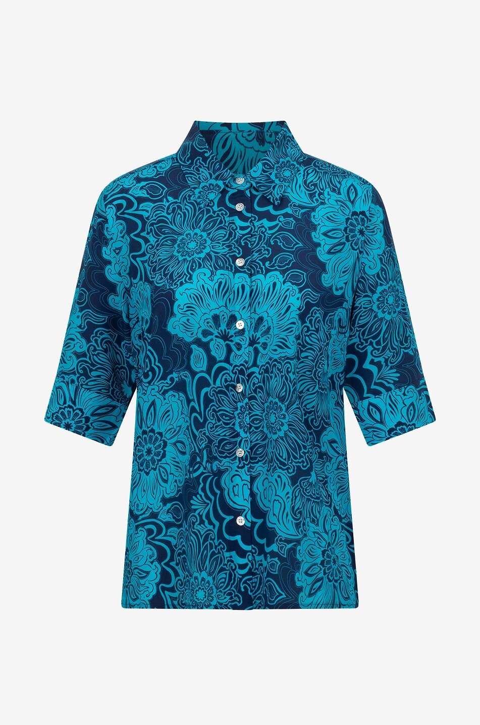 Chemise à manches trois-quarts en soie Gaughin