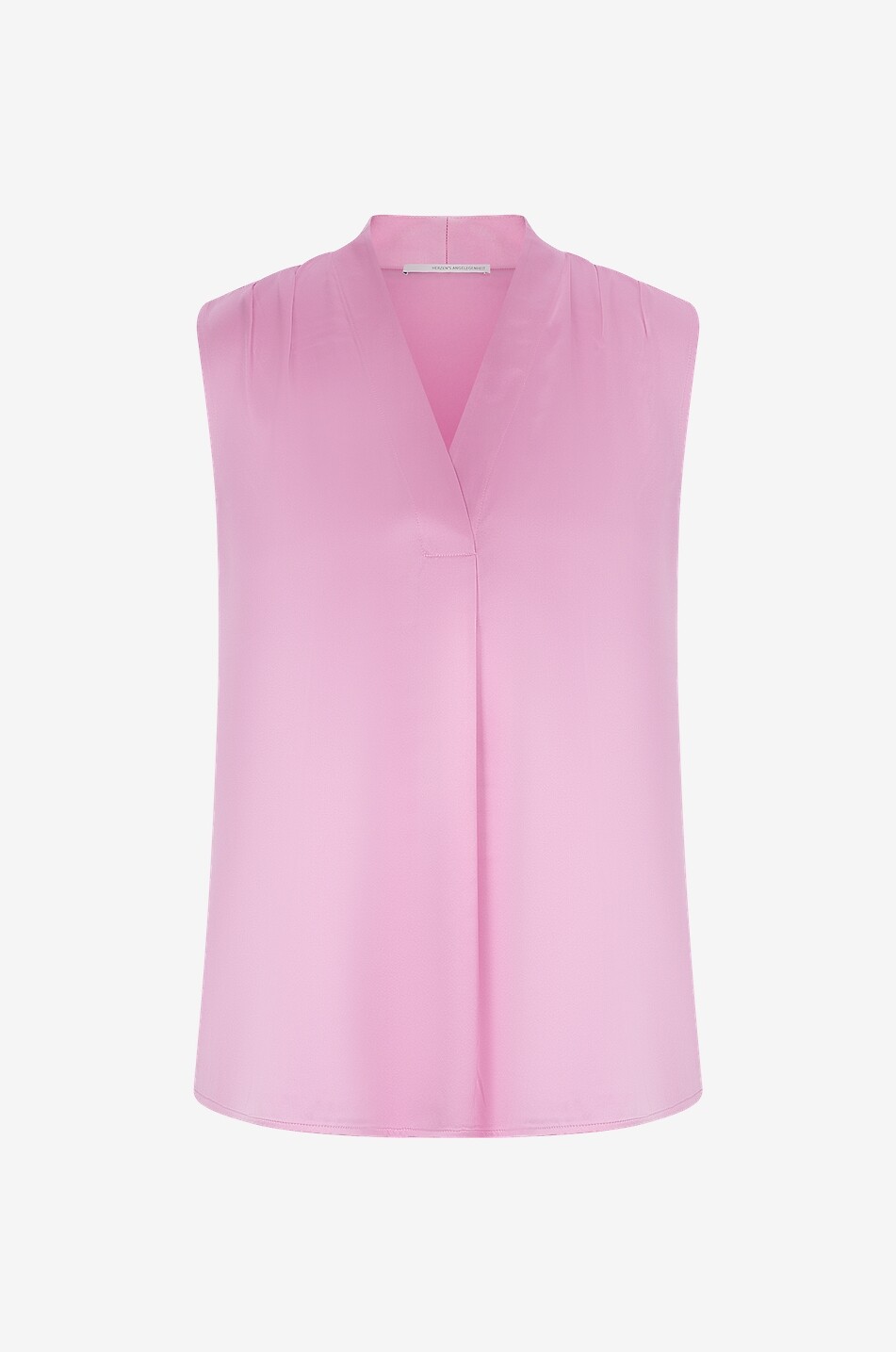 Top sans manches en soie à col V