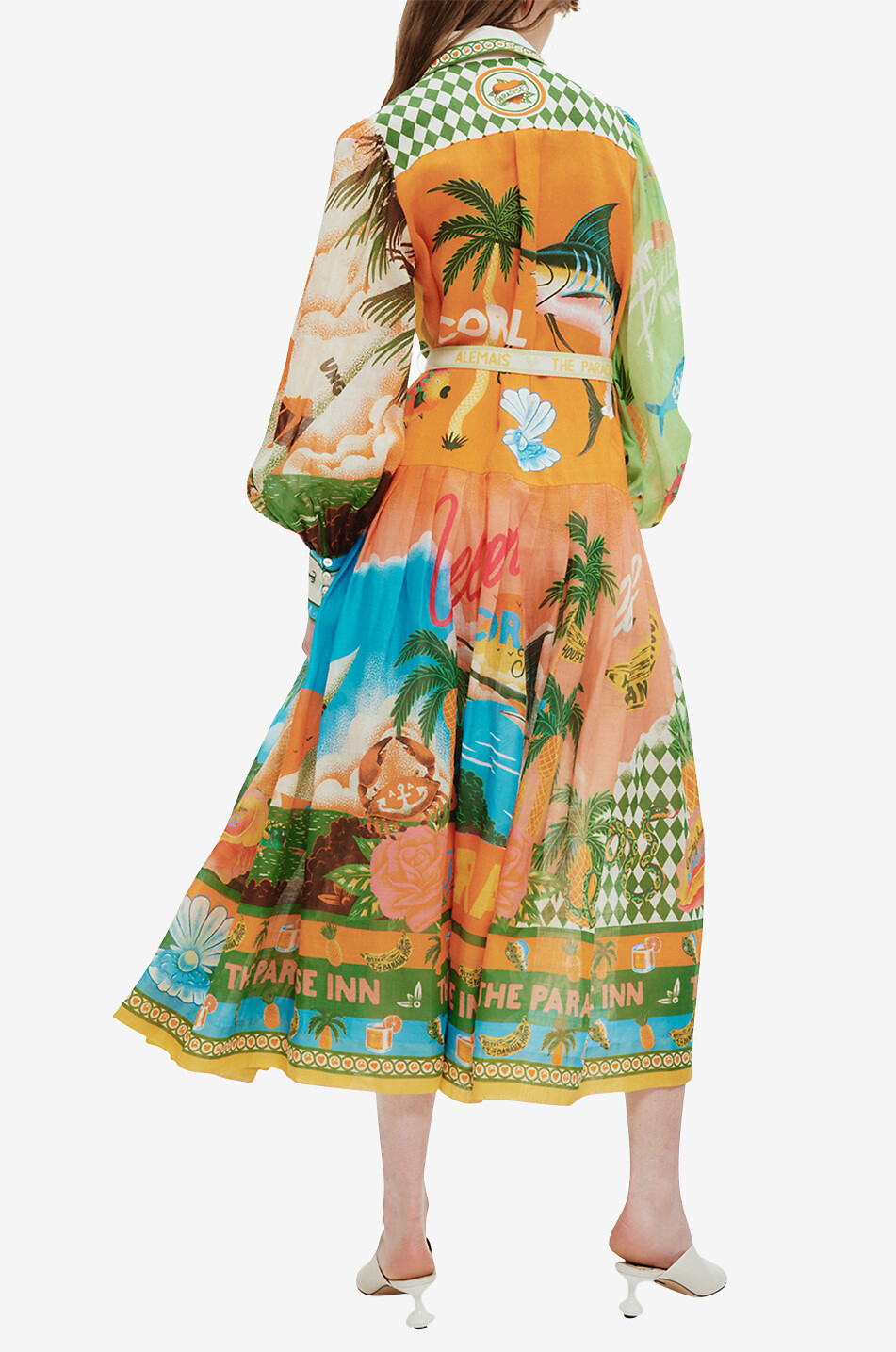ALEMAIS Robe chemise midi en ramie Paradiso Femme MULTICOLORE 4