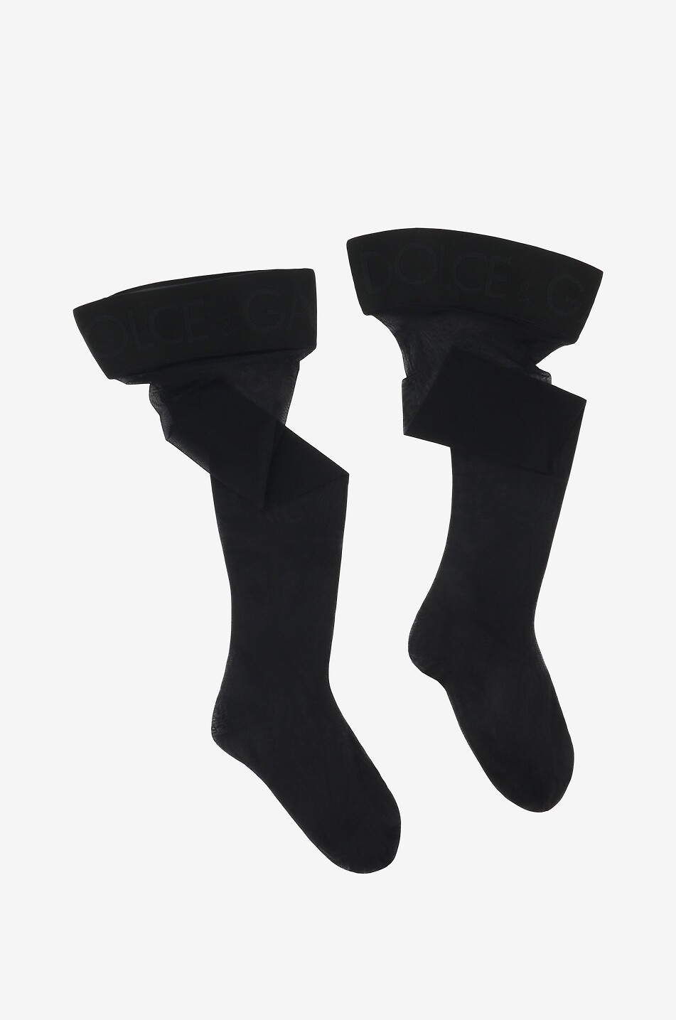 Elasticated logo ribbon adorned knee socks