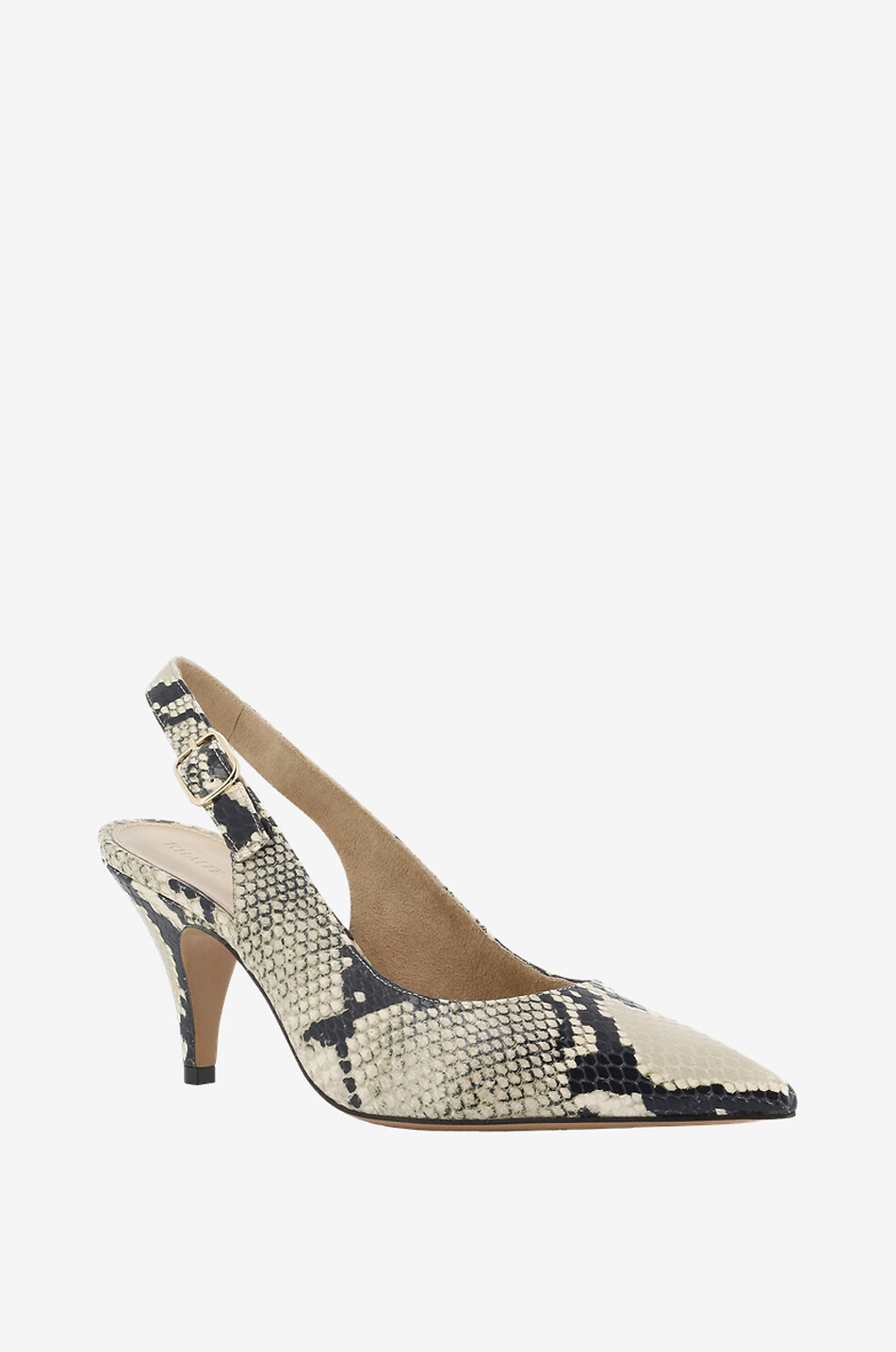 The River Slingback 75 python embossed leather pumps