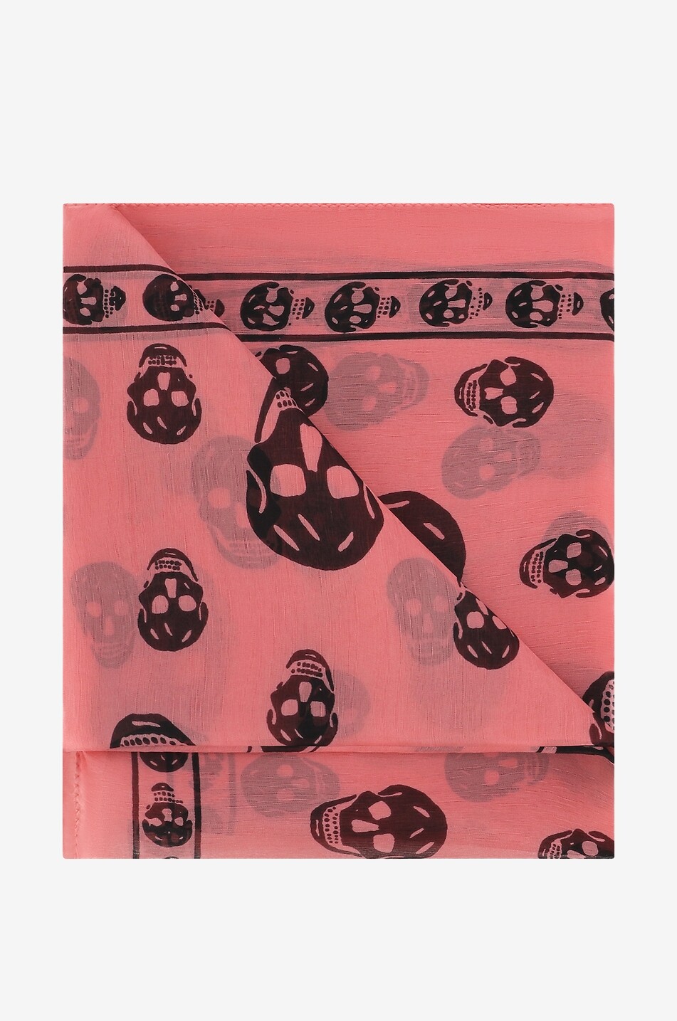 ALEXANDER McQUEEN Foulard en mousseline de soie Skull Femme ROSE 2