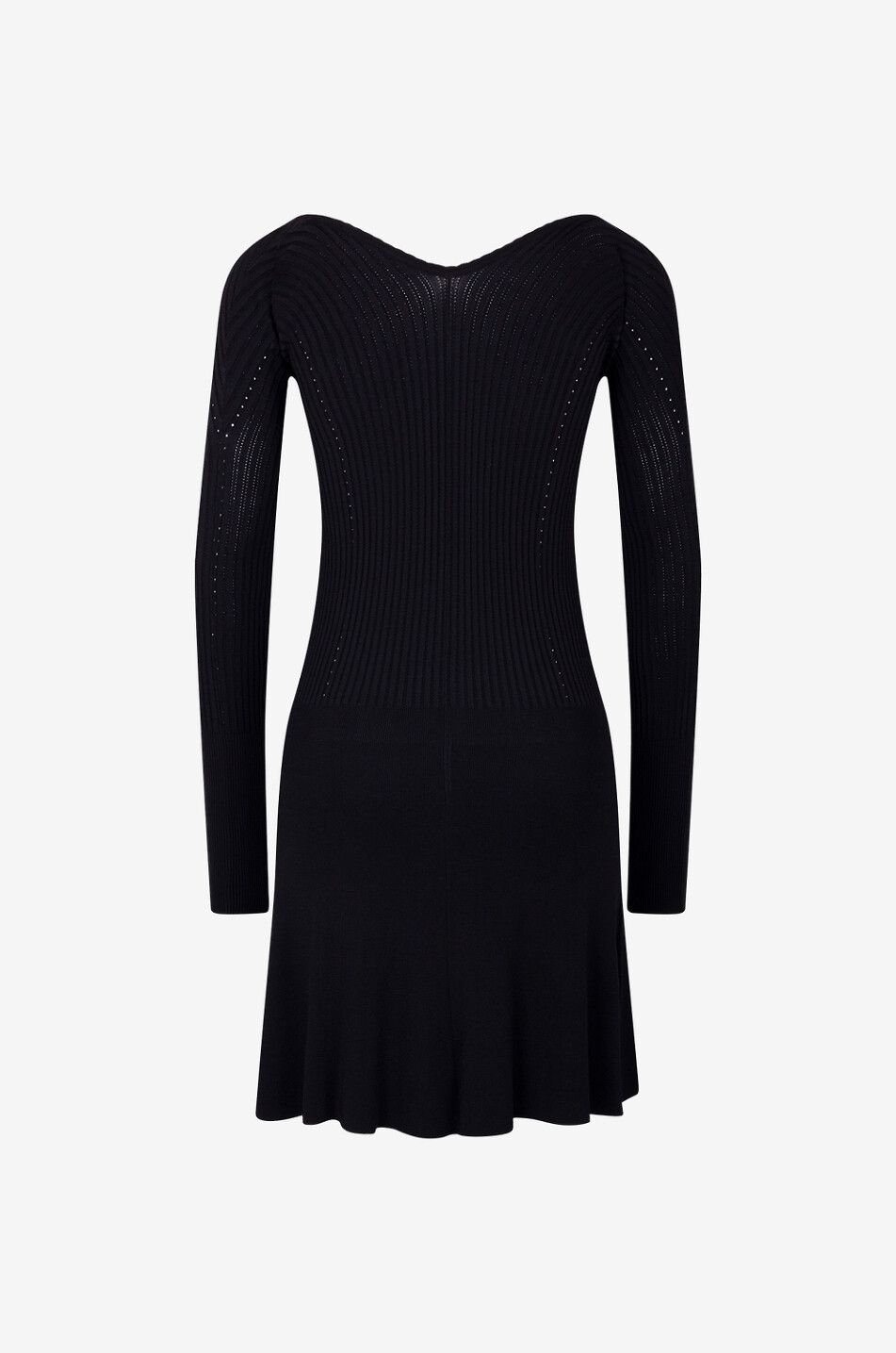 JACQUEMUS Geripptes Lochstrickkleid La Mini Robe Pralu Damen SCHWARZ 2