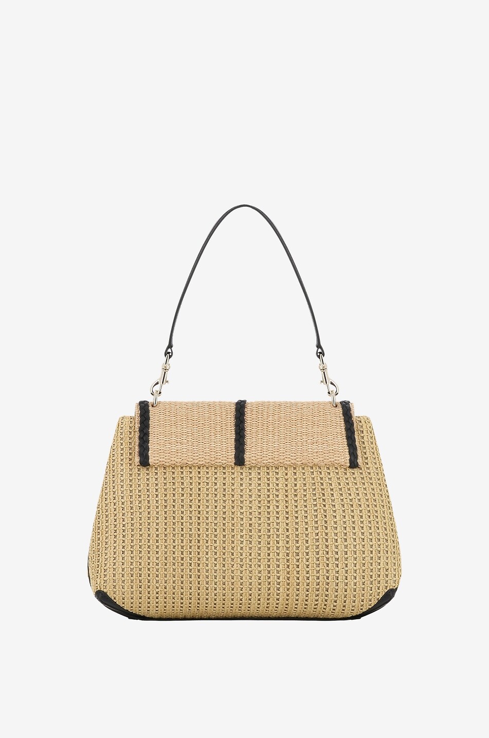 Schultertasche aus Bast und geflochtenem Leder Penelope