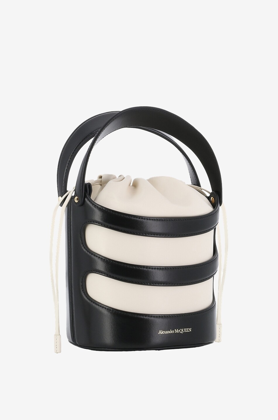 ALEXANDER McQUEEN The Rise bicolour leather bucket bag Women BLACK 2