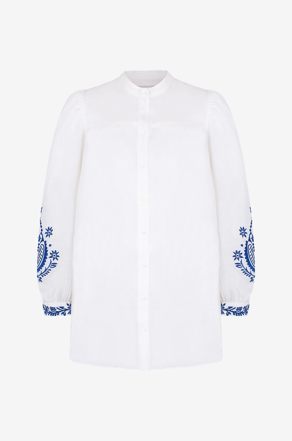 WEEKEND MAX MARA Chemise ample brodée en lin Carnia Femme BLANC 1