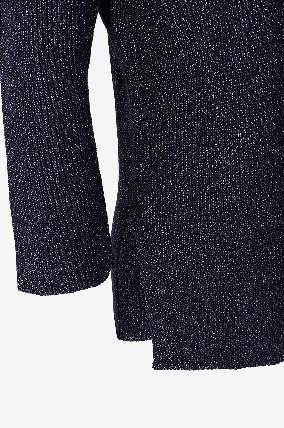 FABIANA FILIPPI Glitzernder Rippstrick-Baumwollpullover mit U-Boot-Ausschnitt Damen DUNKELBLAU 3