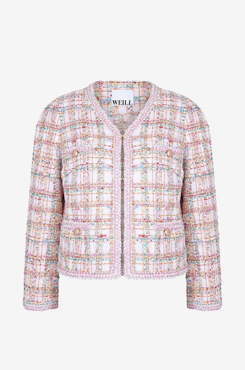 Veste en tweed à carreaux Taly Pastel