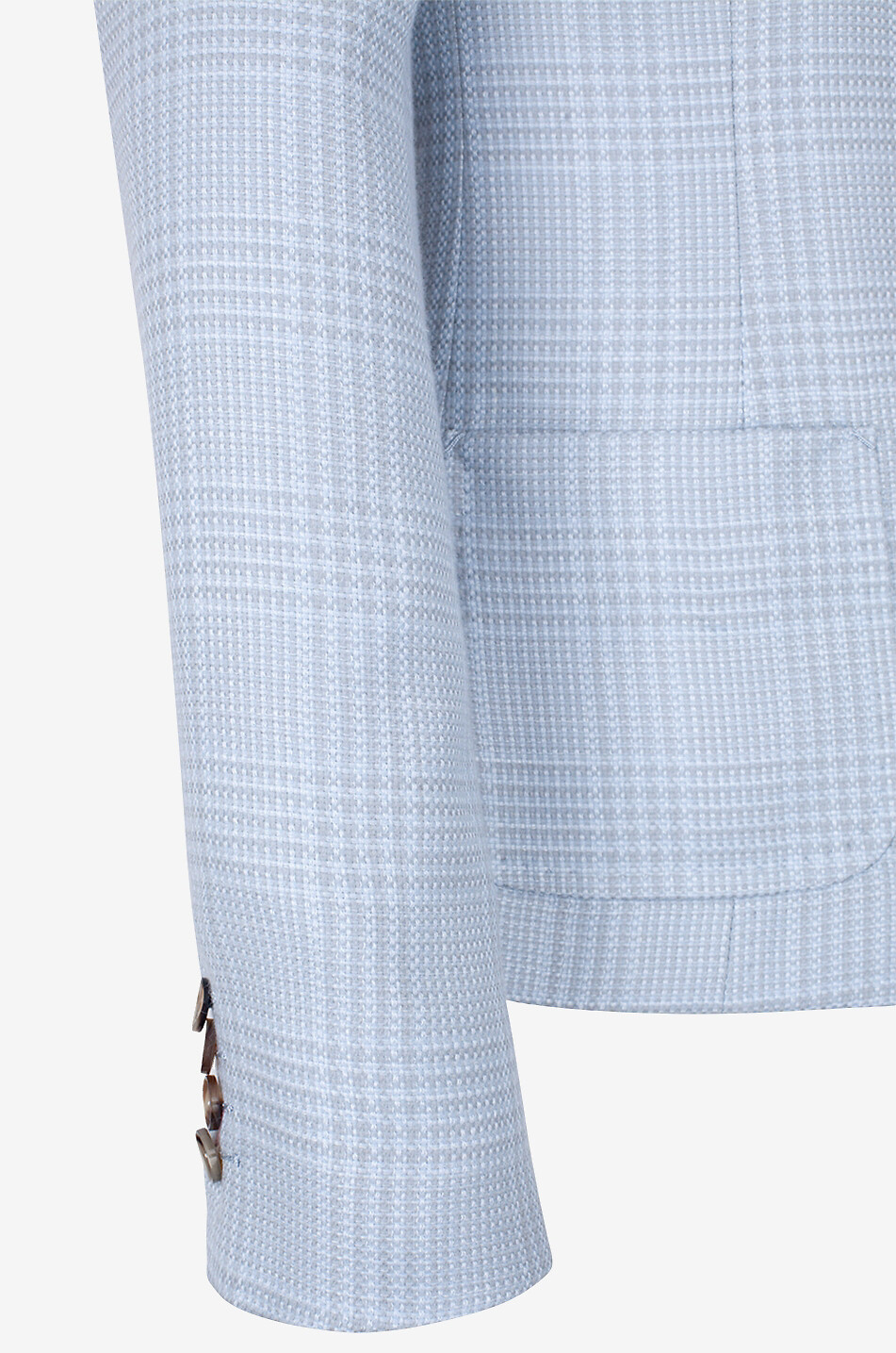 KITON Kostümjacke aus Kaschmirmix mit Glencheck-Karos Damen HELLBLAU 3
