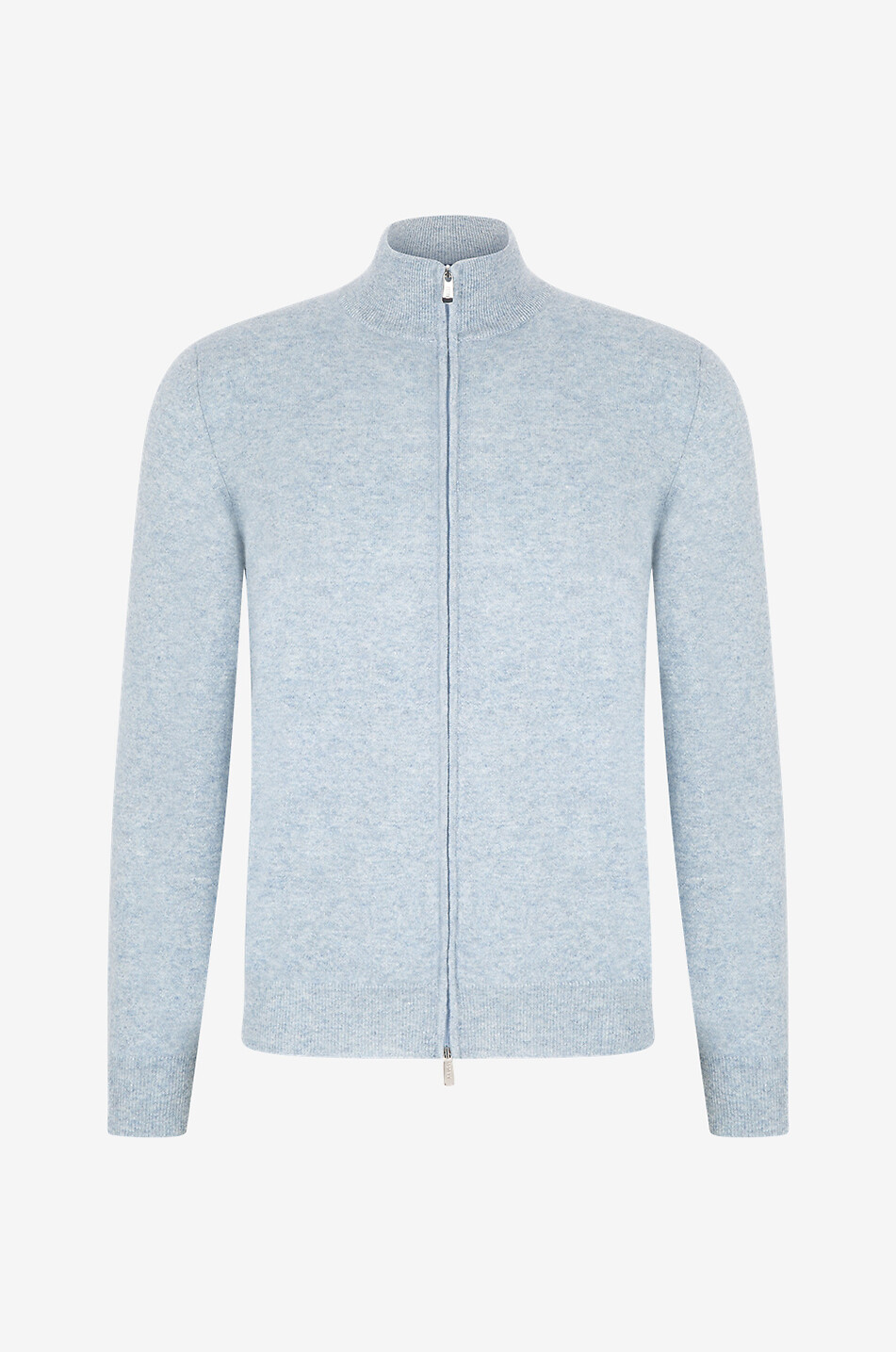 FEDELI Cardigan zippé à col montant en cachemire et lin Favonio Homme BLEU CLAIR 1