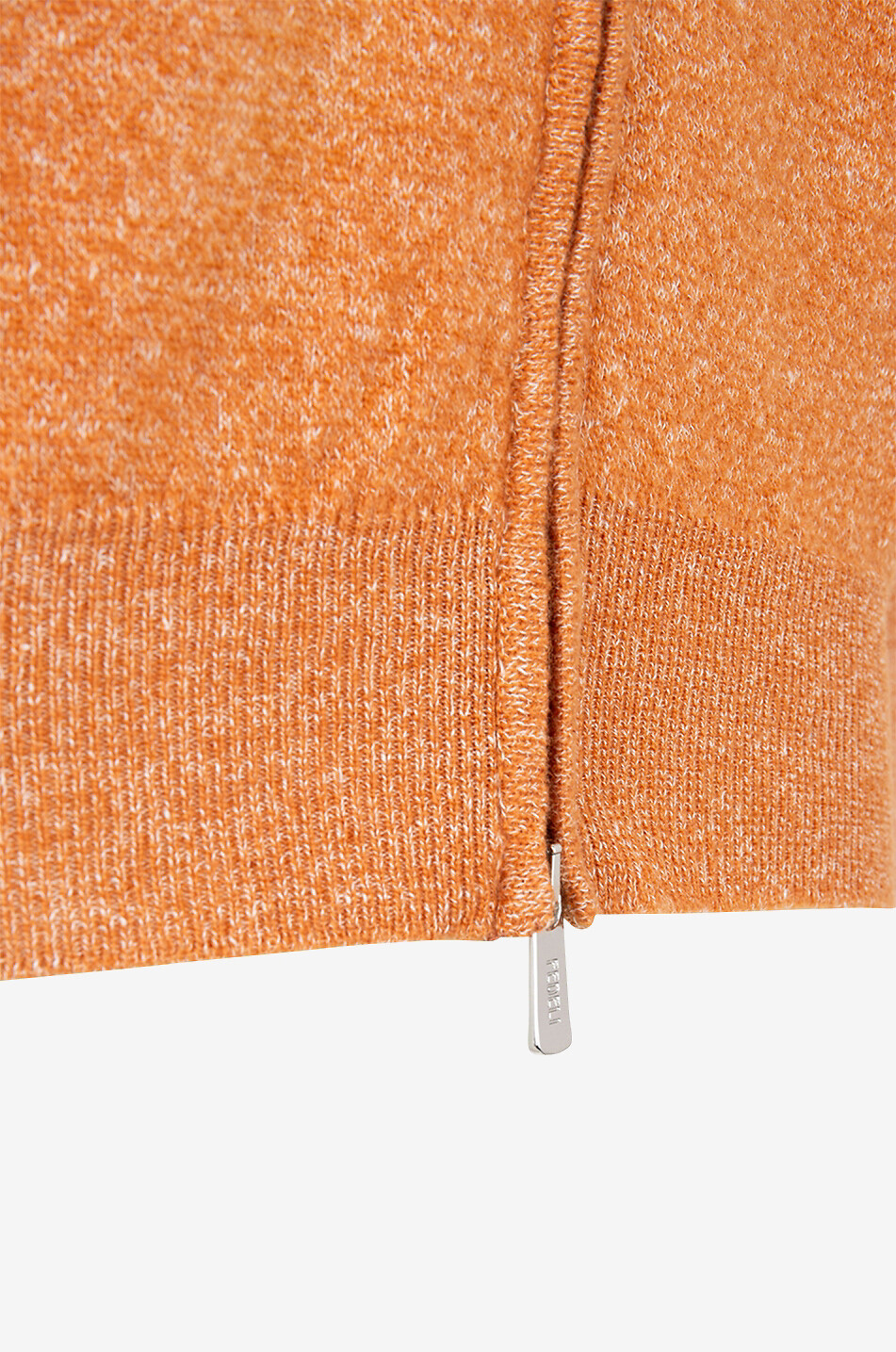 FEDELI Cardigan zippé à col montant en cachemire et lin Favonio Homme ORANGE MOYEN 3