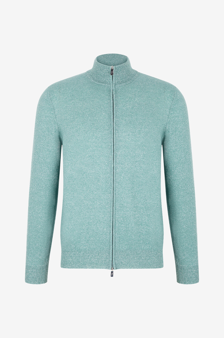 Cardigan zippé à col montant en cachemire et lin Favonio