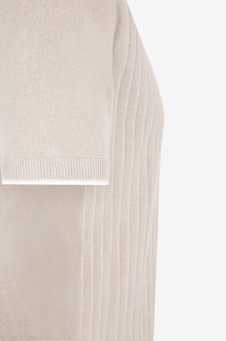 FEDELI Polo en maille de lin et coton à rayures et manches courtes Twist Homme MARRON 3