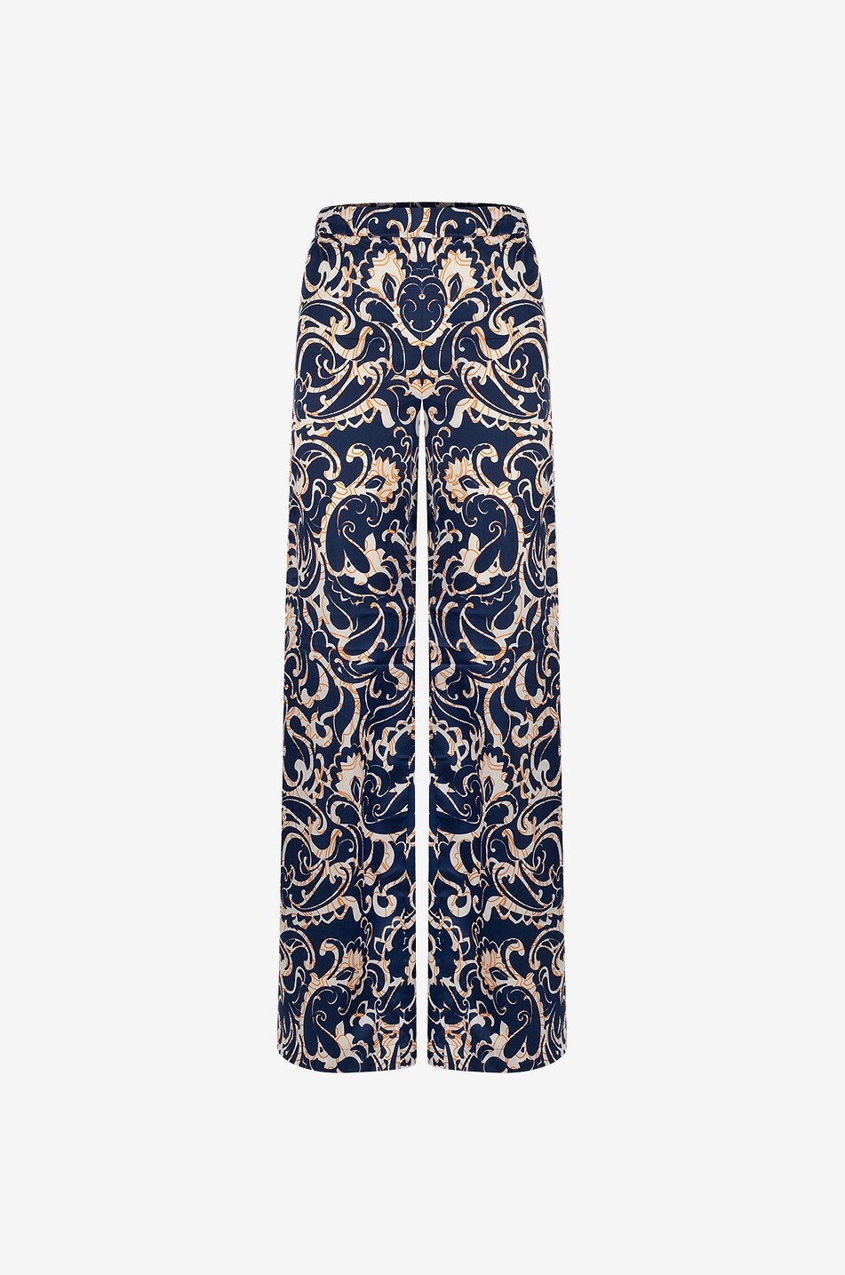 Dax tapestry print silk wide-leg trousers