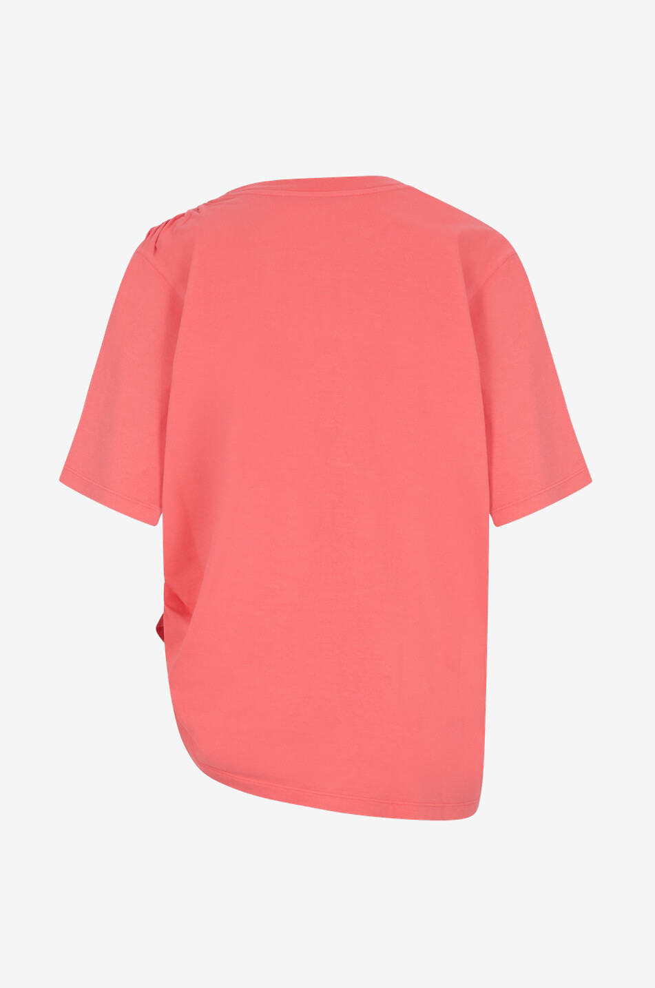 Asymmetrisches Kurzarm-T-Shirt mit Raffungen