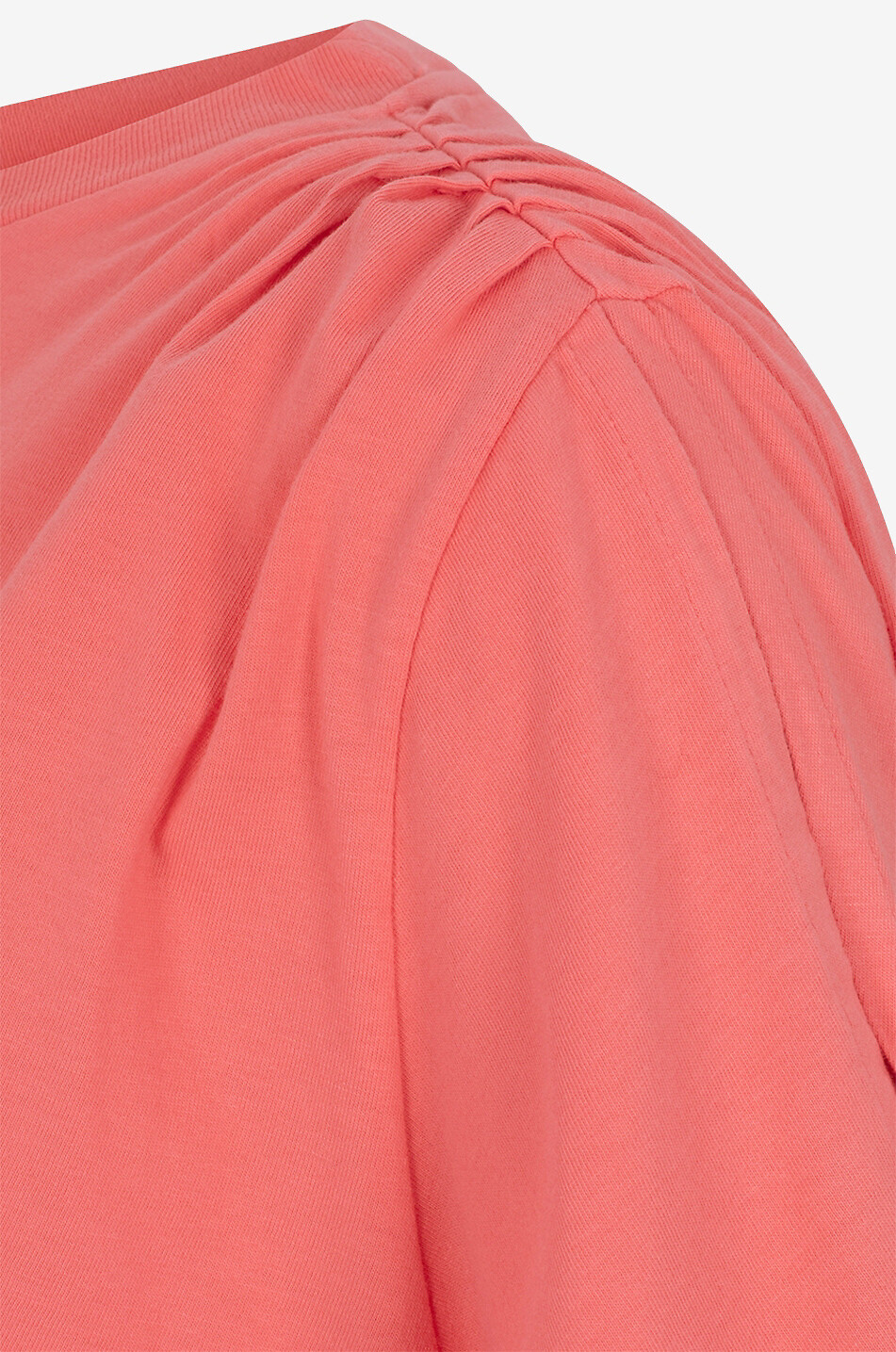 Asymmetrisches Kurzarm-T-Shirt mit Raffungen
