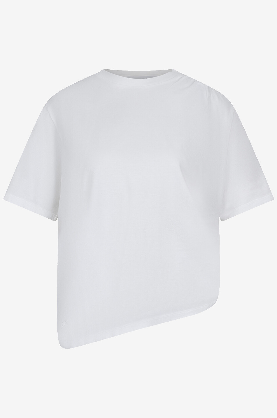 Assymetric cotton short-sleeved T-shirt