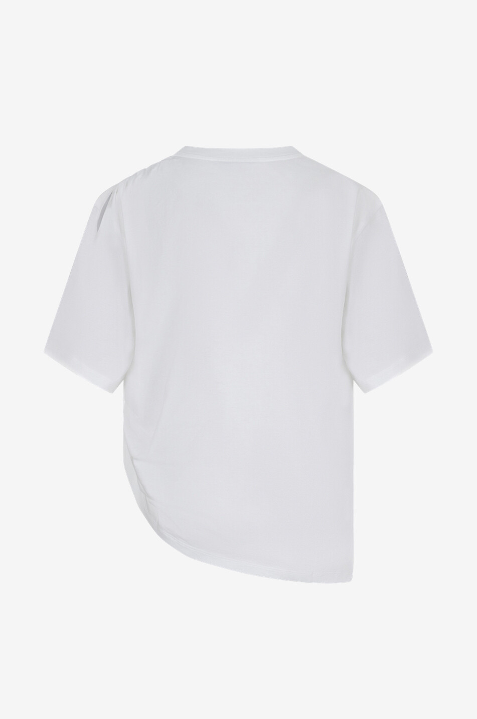 Assymetric cotton short-sleeved T-shirt